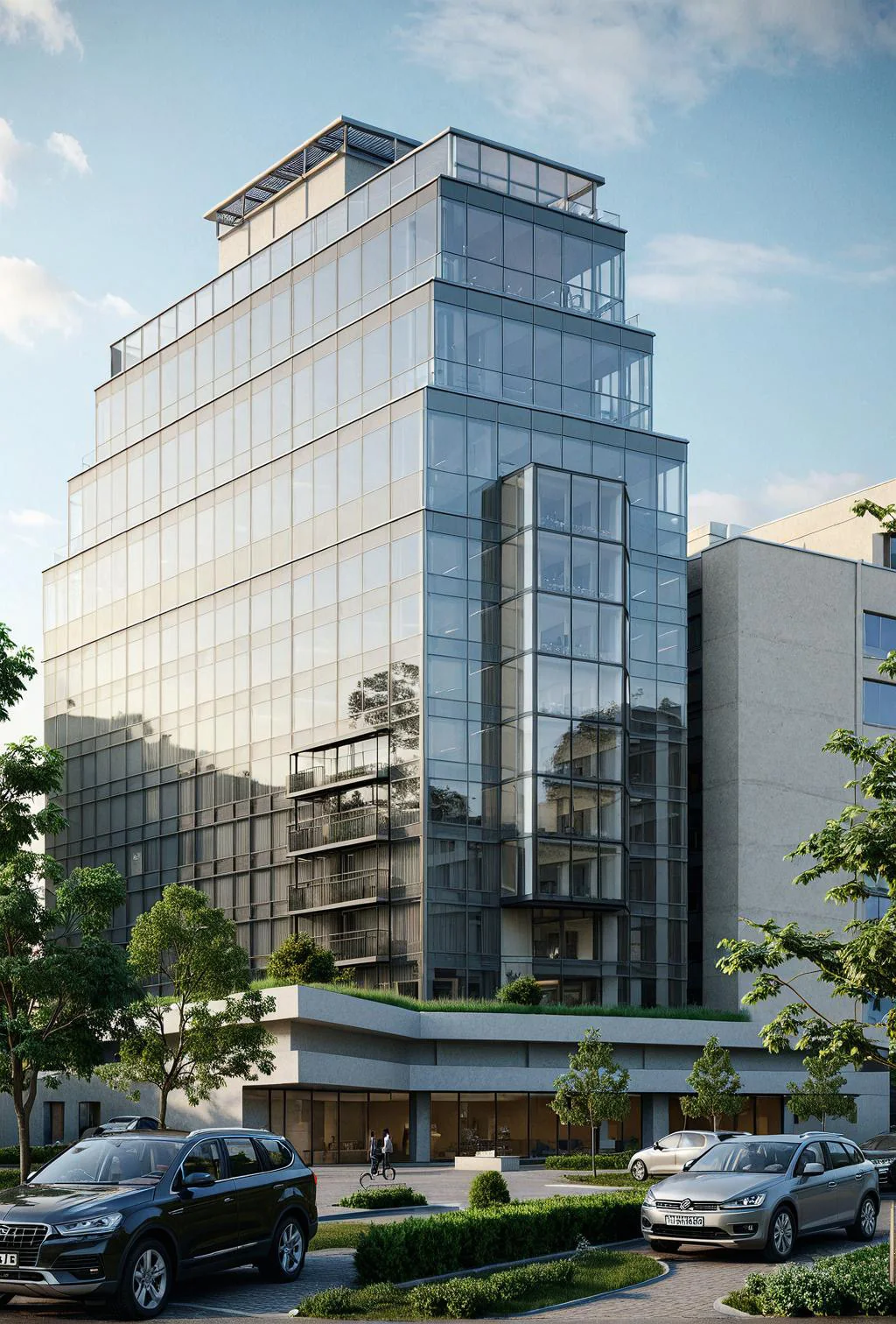 Edificio de oficinas de vidrio en Rosario, imagen del proyecto