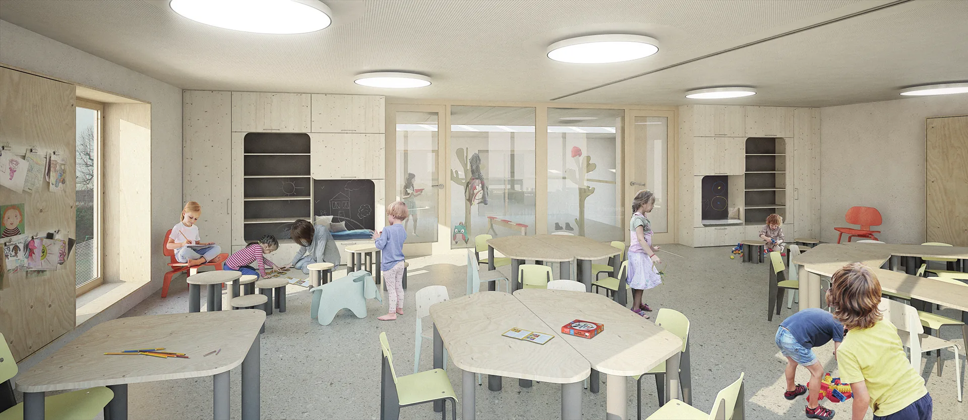 Image du projet : salle de classe en bois clair