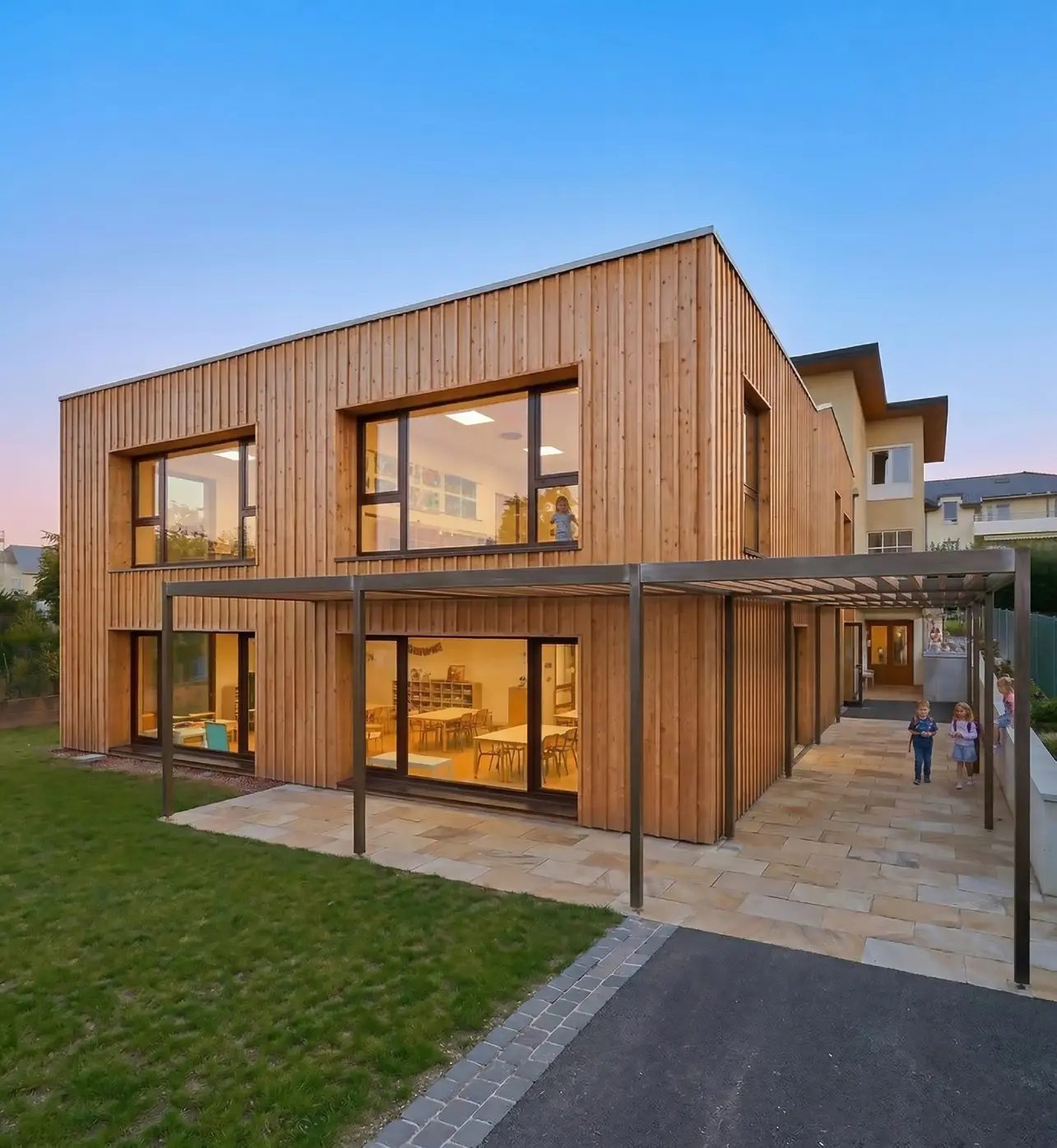 Extension en bois de l'école de Ferney-Voltaire